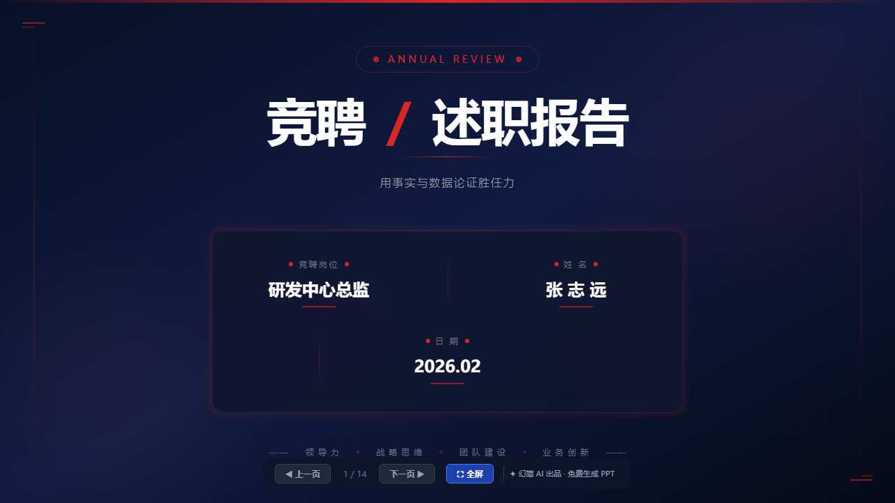 竞聘 / 述职报告模板（晋升答辩·论证型）