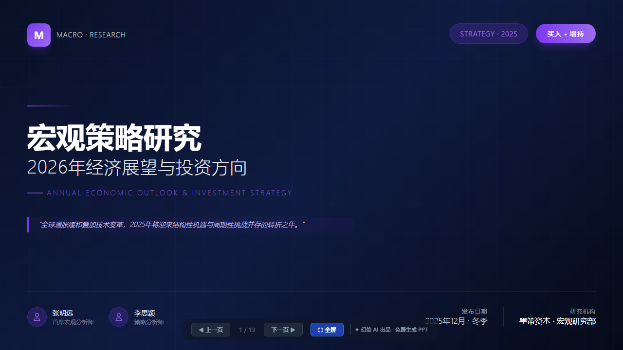 行业研究/策略报告模板（券商研报·宏观策略）